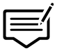 Icon with lined buble and pen.