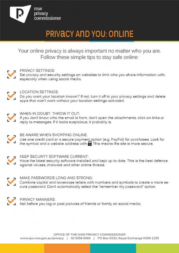 Privacy and You Checklist PAM 2016