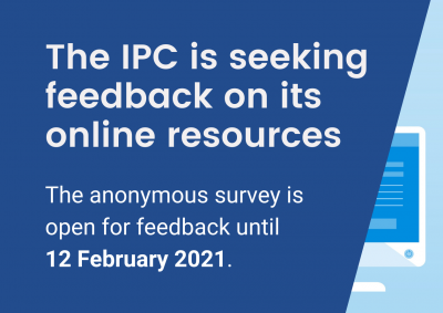 Image asking for citizen feedback on IPC resources (Feb 2021)