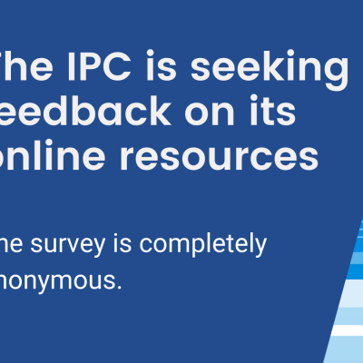 Image that says IPC is seeking feedback on its online resources