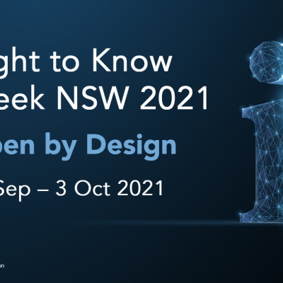 Right to Know Week image with text Open by Design 27 Sept - 3 October 2021