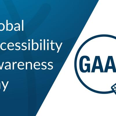 Text with Global Accessibility Awareness Day and logo